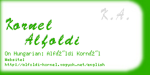 kornel alfoldi business card